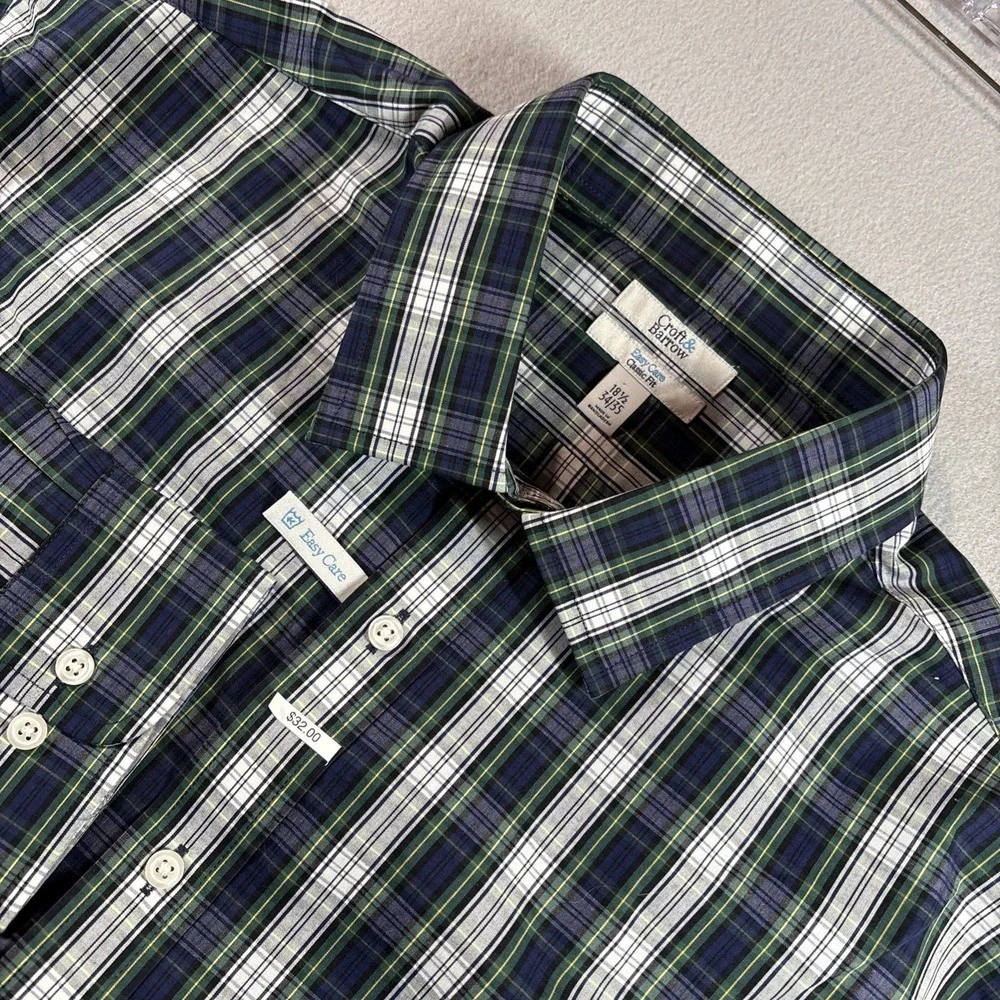 NWT Croft & Barrow Easy Care Wrinkle Resistant Shirt Mens 18.5 34/35 Long Sleeve